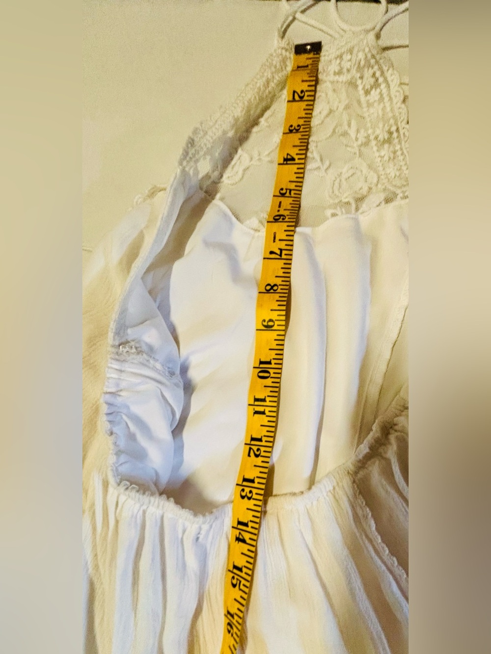 Abercrombie & Fitch White Embroidered Halter Maxi Dress XS/S - Picture 11 of 16